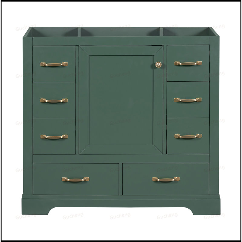 Meuble-lavabo 36 po avec tablette réglable, base d'armoire seulement, Blanc