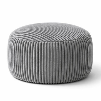 Oversized 4FT Lazy Bean Bag Chair Round Soft Sofa with High-Rebound Memory Foam Filling and Plush Fabric Cover, Supportive Space-Saving Casual Seating