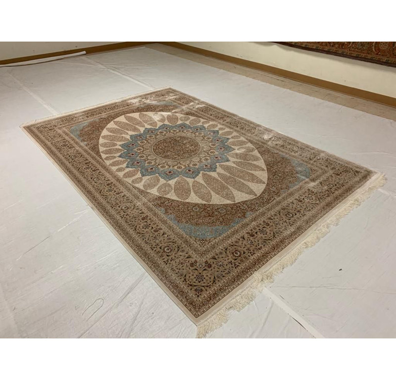 Tapis traditionnel touffeté à la main 6 pi 6 po x 9 pi 6 po Antep