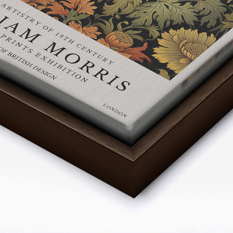 William Morris - Fleurs en fleurs, Canvas, Brown Framed, 11"H x 14"W