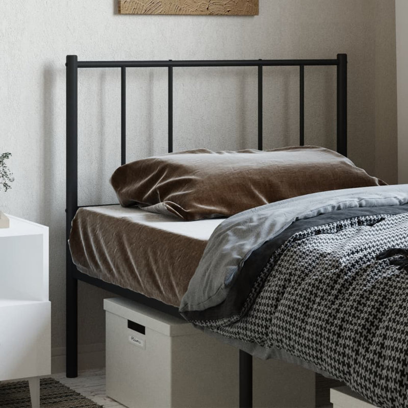 Tête de lit durable en métal Eilleen, style moderne, Noir, Très grand