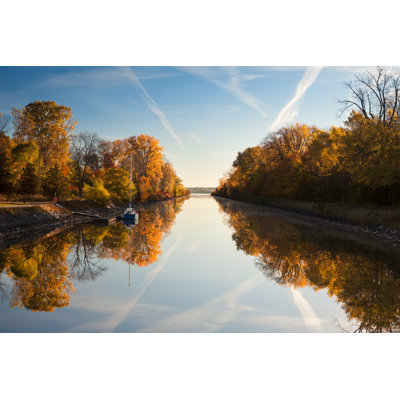 Autumn Reflection On The Lake - Wrapped Canvas Print
