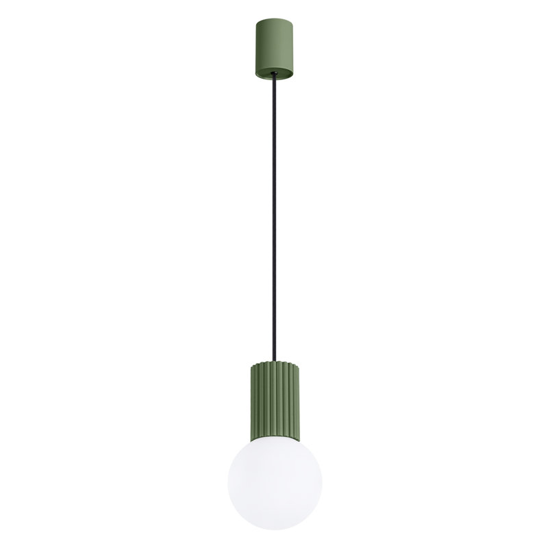 Bernis 1 - Light Brushed Nickel Pendant, Green