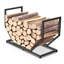 Porte-bûches extérieur/intérieur, support à bûches, porte-bûches en métal robuste, support de rangement pour bois avec pieds ajustables, (noir)