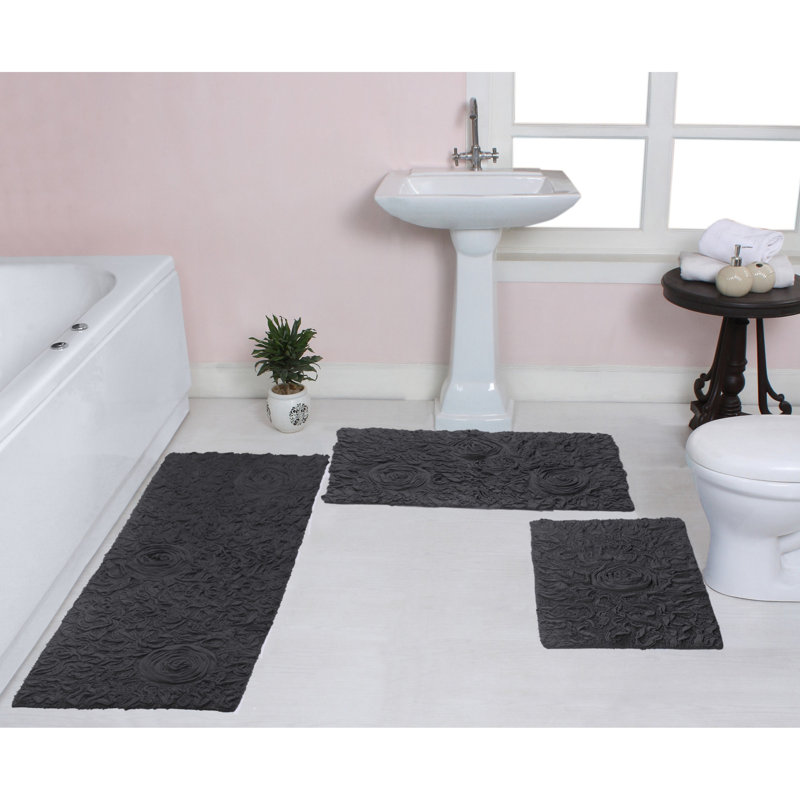 Pothier Bath Rug (Set of 3), Gray