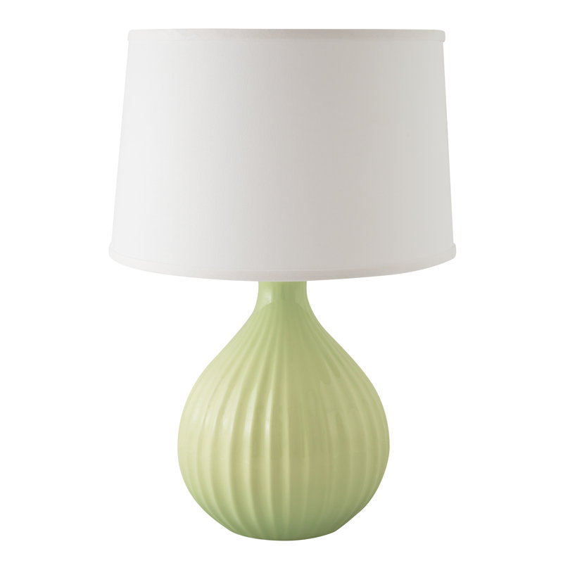 Erkerd Ceramic Table Lamp, Gloss Crisp Green