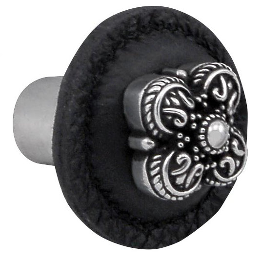 Napoli Mushroom Knob, Black, Antique Nickel