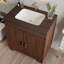Meuble-lavabo à poser en pierre frittée 30 po avec évier en céramique-134320056