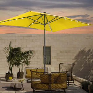 Yvonne 108.2'' x 72.4'' Rectangular Lighted Market Umbrella