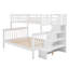 Lit superposé simple au-dessus de double avec rangement et garde-corps pour chambre à coucher, couleur espresso Stairway-1129833544
