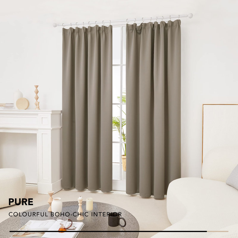 Ragne Blackout Curtain Pair, 55cm Width x 240cm Drop