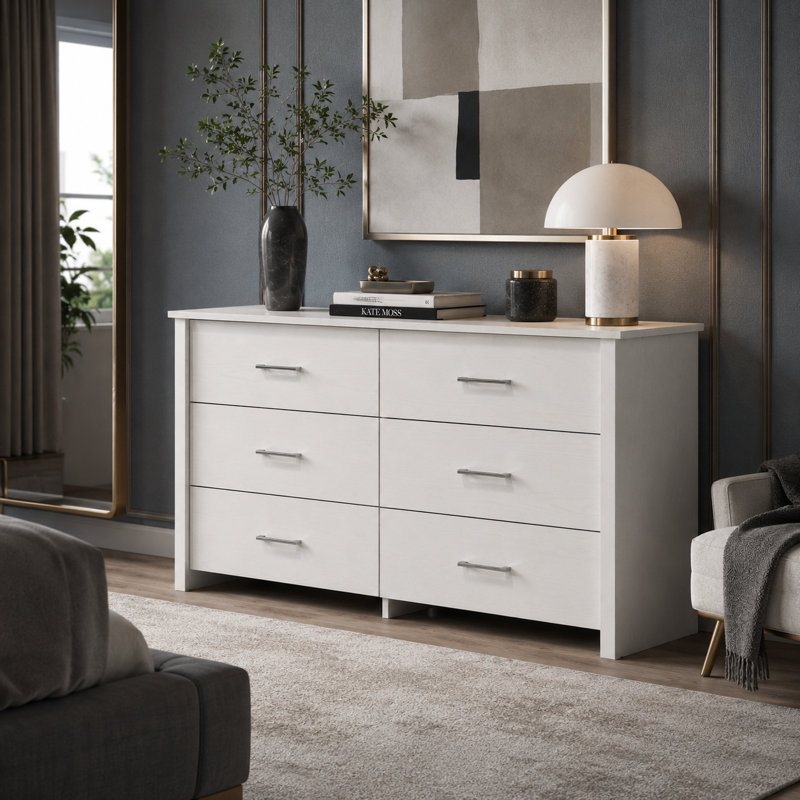Commode 6 tiroirs 57 "blanche