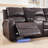 3-Piece Breathable Leather Power Reclining Sectional, Home Theater Couch With Storage, Cup Holder & LED-972976351