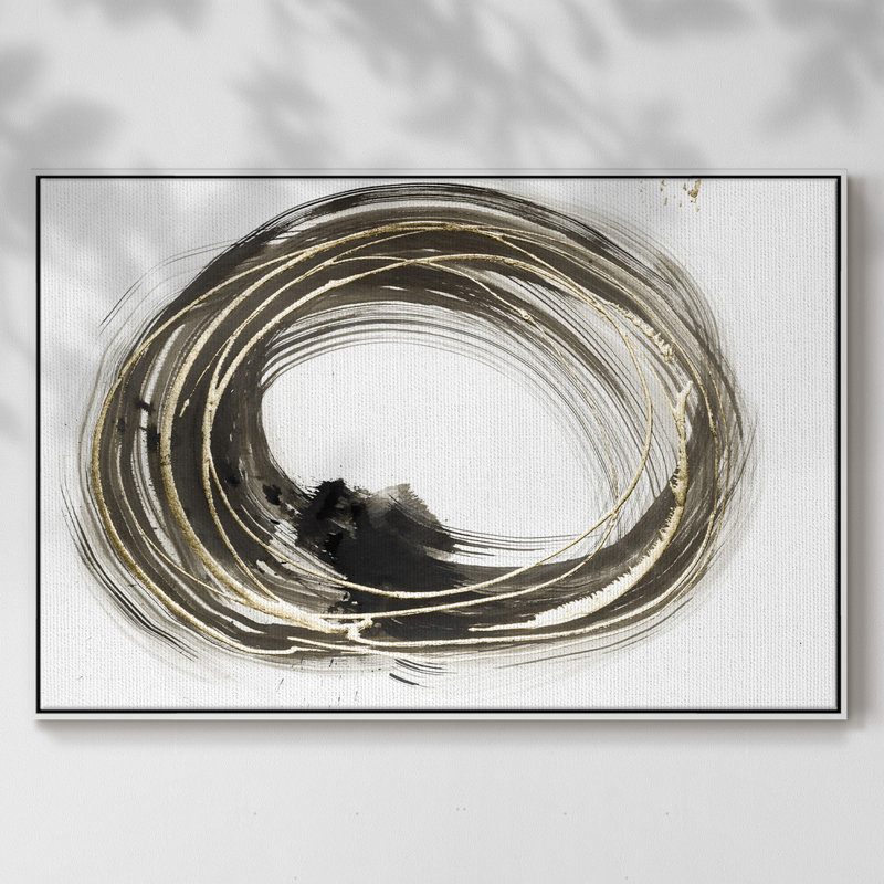 Cercles sociaux dorés I, H 37 po x l 25 po x P 2 po, Blanc