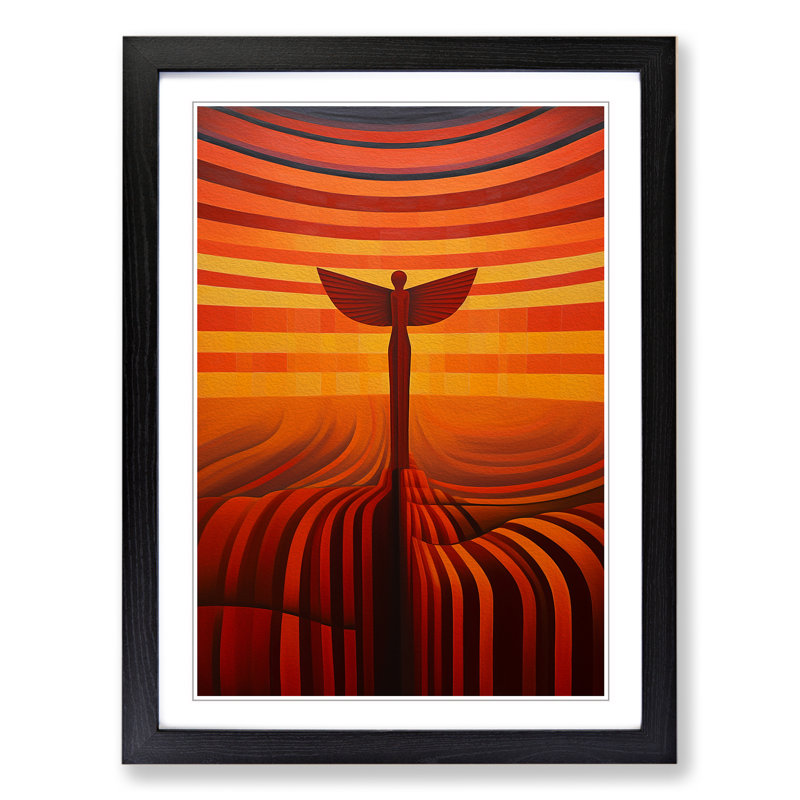 Single Picture Frame Print on Wood, 34cm H x 25cm W, Black Framed