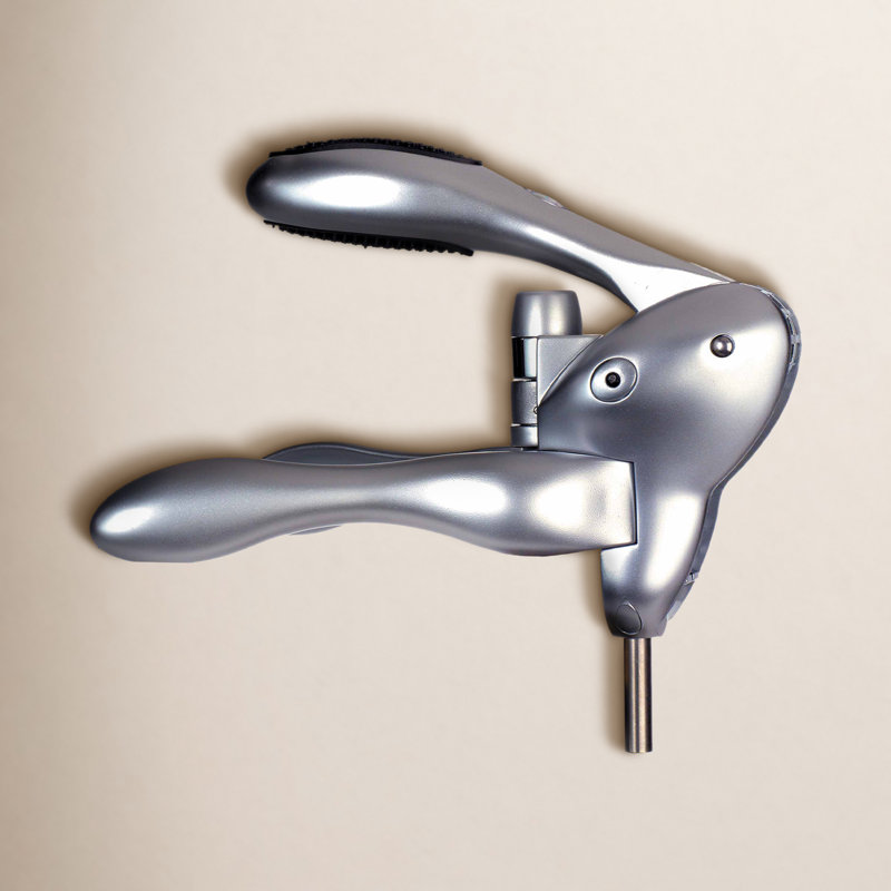 Rabbit Original Lever Corkscrew Wine Opener With Foil Cutter And Extra Spiral, Silver