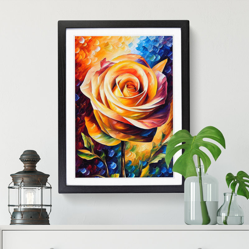 Kilbourne Rose Flower Painted Vol.2 - Picture Frame Print, Oak, 46cm H x 34cm W x 2cm D