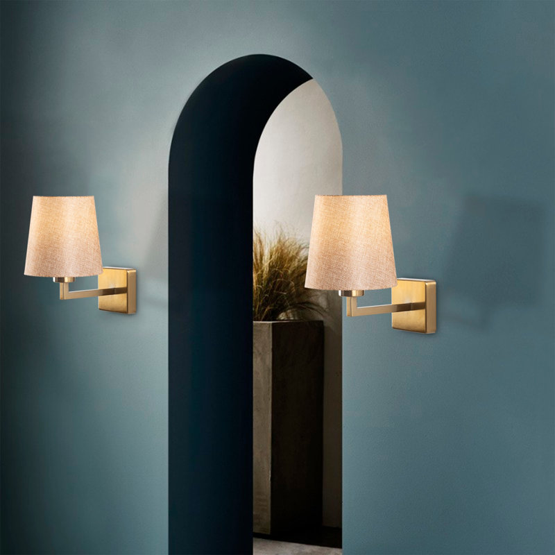 Gilmore Armed Sconce, Black, Gold