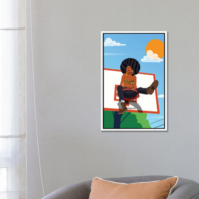 Afro And Hoops - Print on Canvas