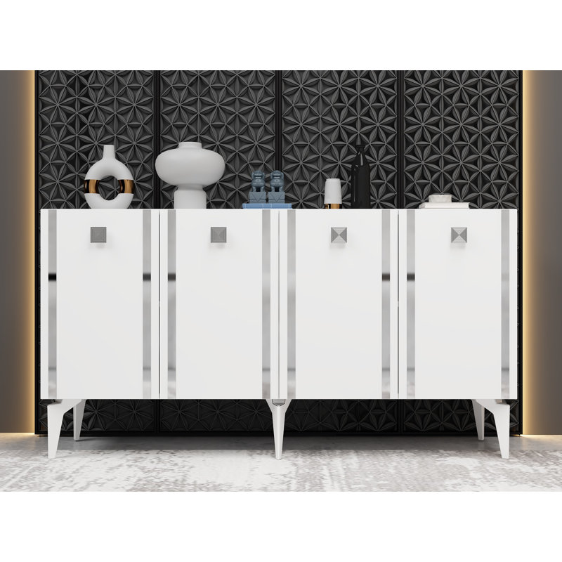 Console, Blanc / argenté
