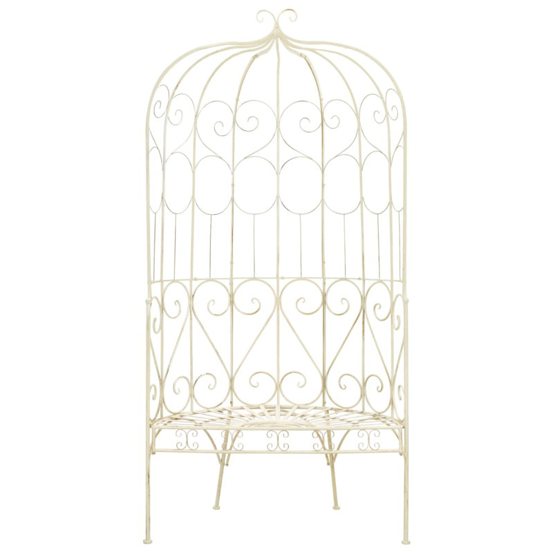 Garden Bench 95 cm Iron, Antique White