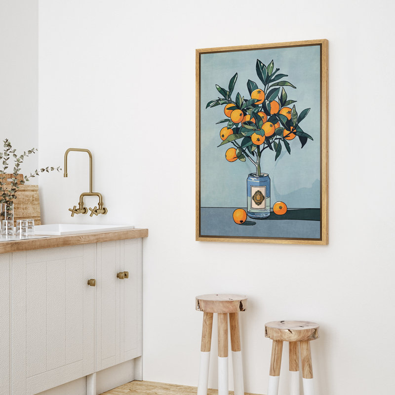 «Orange Tree In The Can Kitchen», impression sur toile encadrée décorations murales de chambre à coucher, Naturel