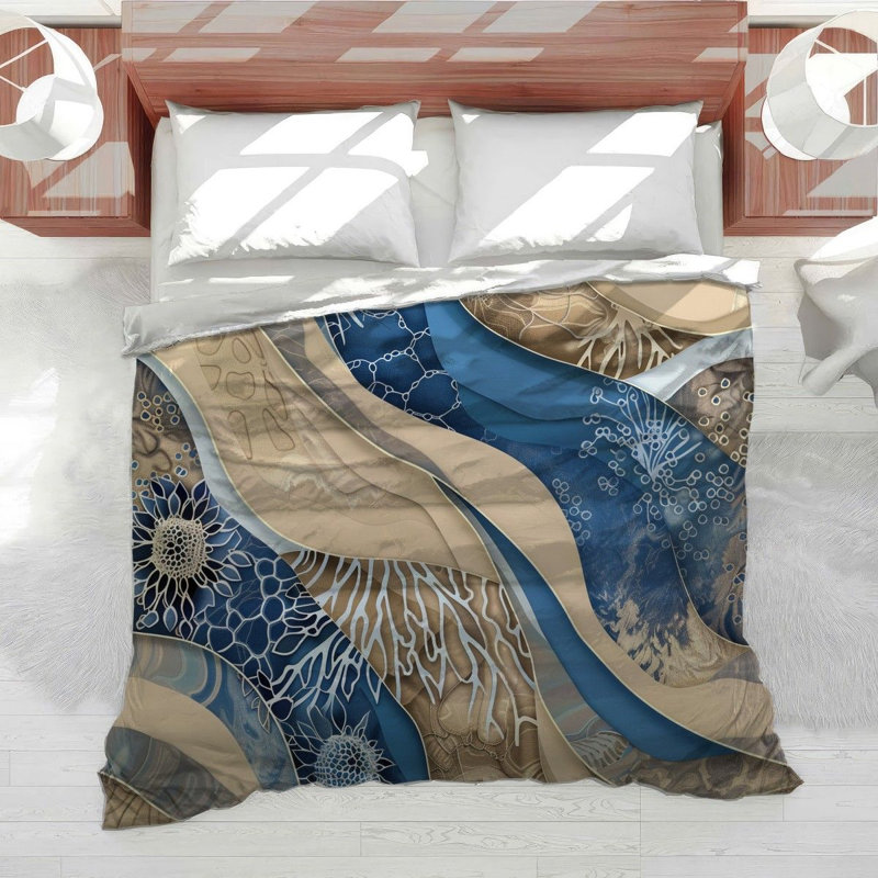 Abstract Curves Bedding Abstract Comforter Fluid, Twin XL Comforter