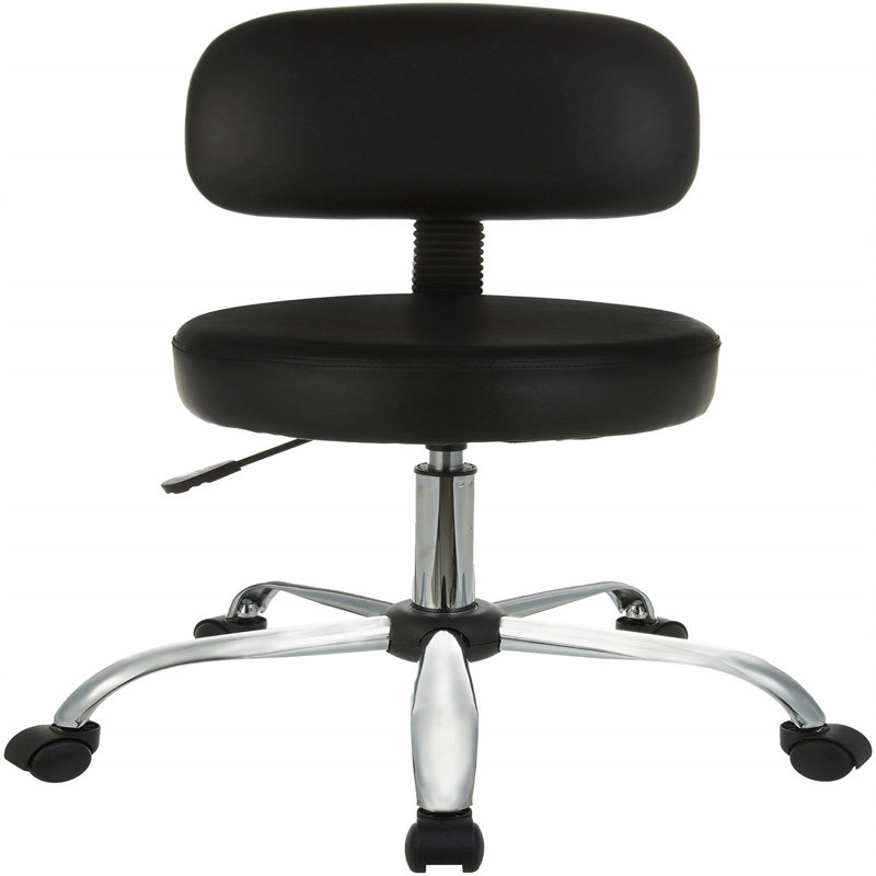 Swivel Upholstered Adjustable Height Counter Stool with Metal Frame