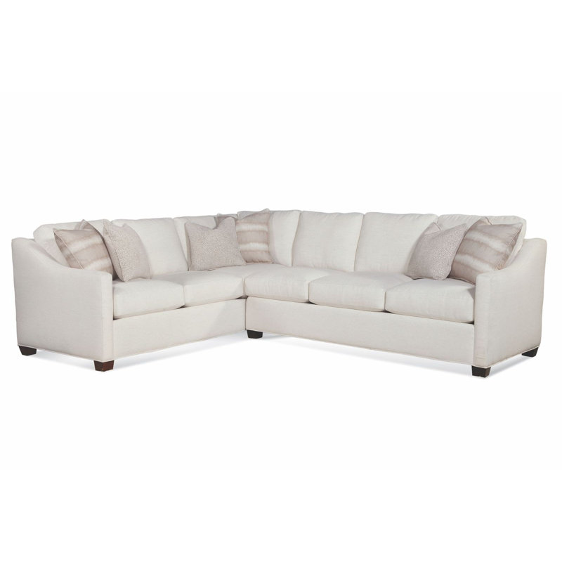 Oliver 2 - Piece Upholstered Sectional, Sunbrella Blue Pinstripe; 6205-64, Left Hand Facing, Java