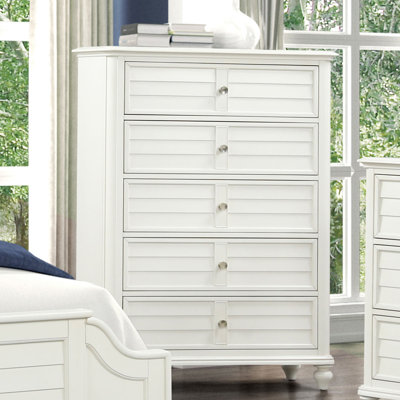 37.6" W Transitional/Coastal Chest, Antique White