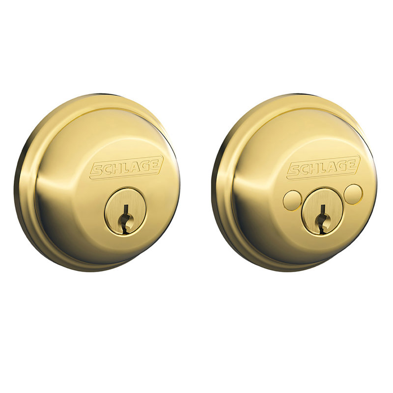 B Series Double Cylinder Grade 1 Deadbolt, Bright Brass