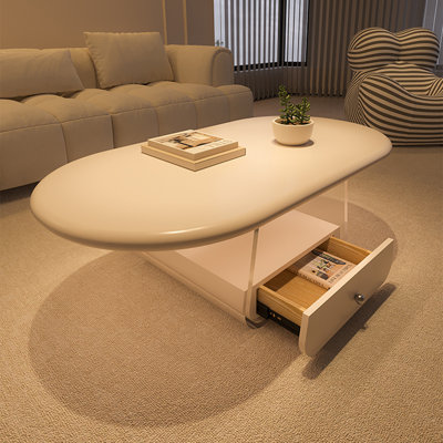 Table basse ovale en acrylique