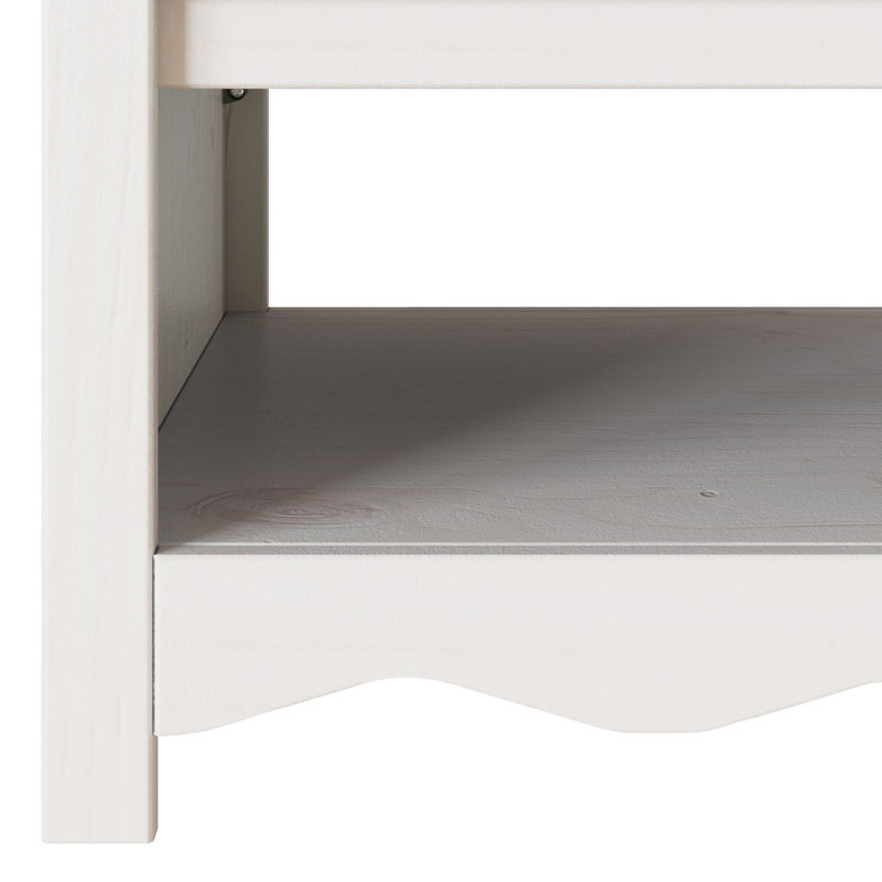 Coffee Table with Storage, White