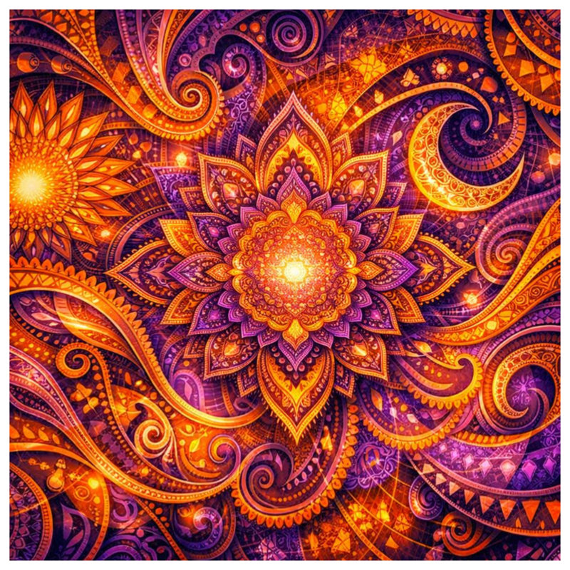 Tapis de bain Vibrant Mandala, L 34 po x L 21 po