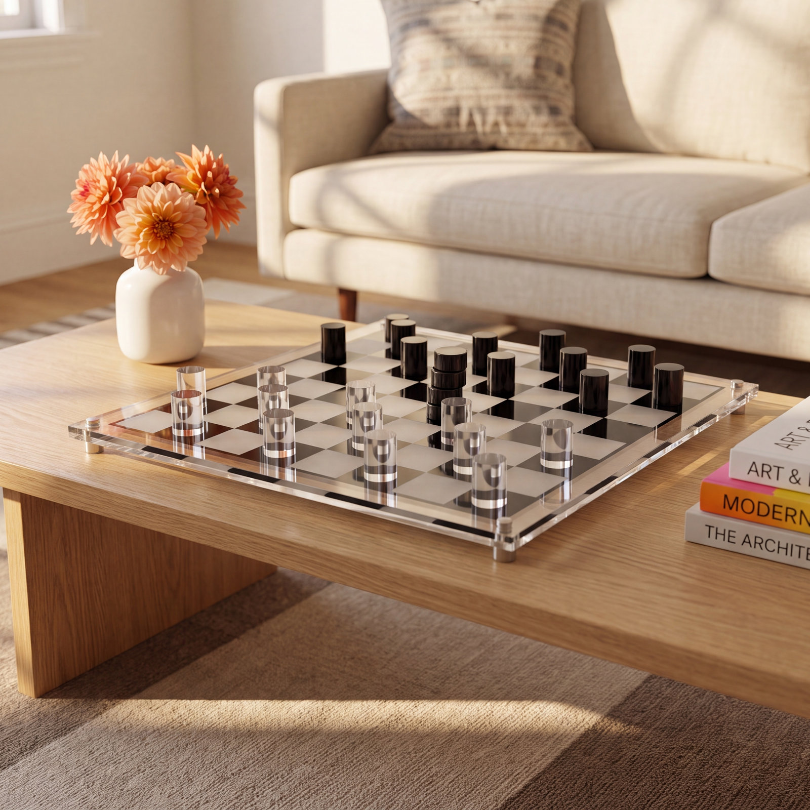 3D Luxe Acrylic Checkers Set