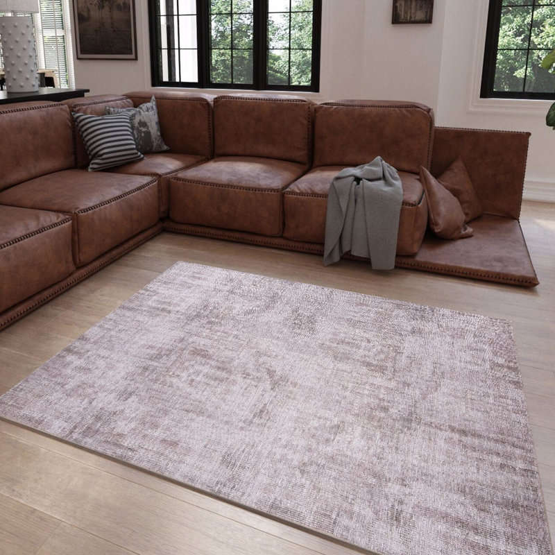 Luxurious Machine Washable Area Rug, 4.9 x 7.5 Feet, 100% Polyester, 1850 g/m², Pile Height: 0.2 inches | Eco-Friendly Recycled Poly Cotton Backing | Perfect for Living Room & Bedroom, Soft and Durable Design