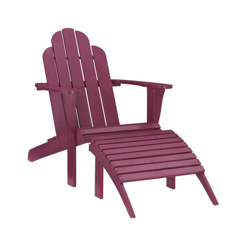 Chaise Adirondack en bois massif Langport, rouge