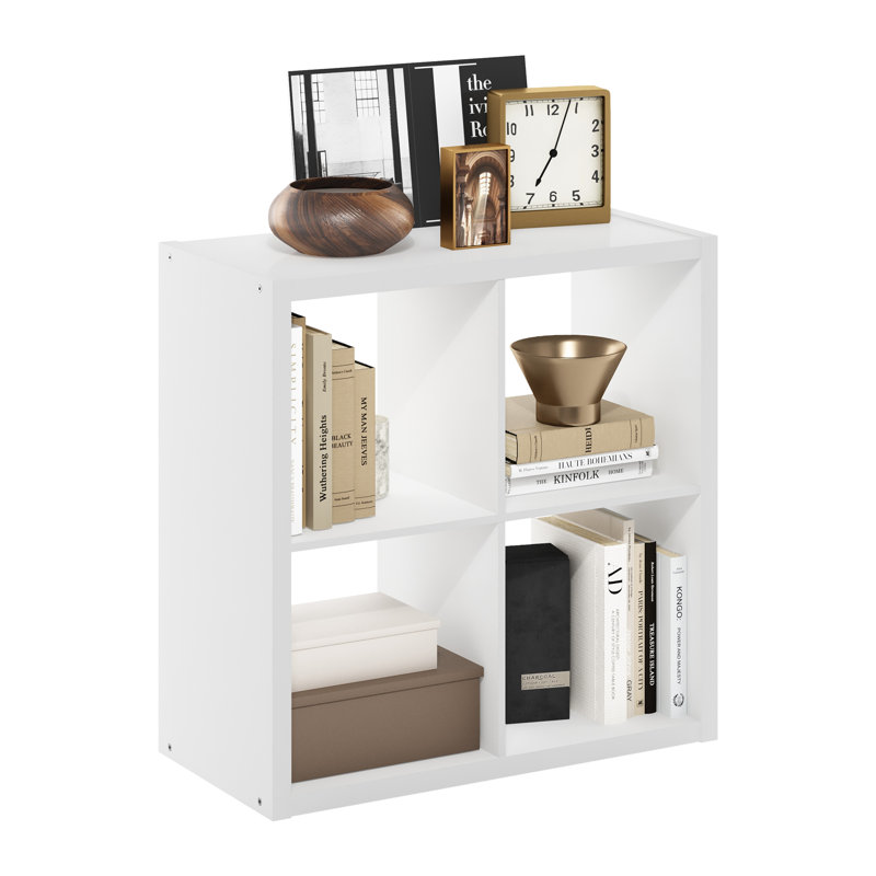 Leelan 76.2cm H x 76.2cm W Standard Bookcase, White