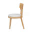 Ensemble de 2 chaises de salle à manger rembourrées modernes, bois d'hévéa, naturel et beige