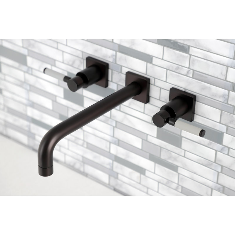 Kingston Brass Kaiser Two-Handle 3-Hole Wall Mount Roman Tub Faucet, Oil Rubbed Bronze