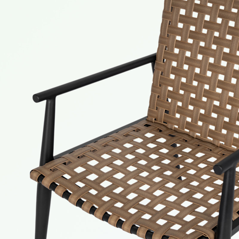 3 Pieces Outdoor Set with 2 PE Rattan Chairs