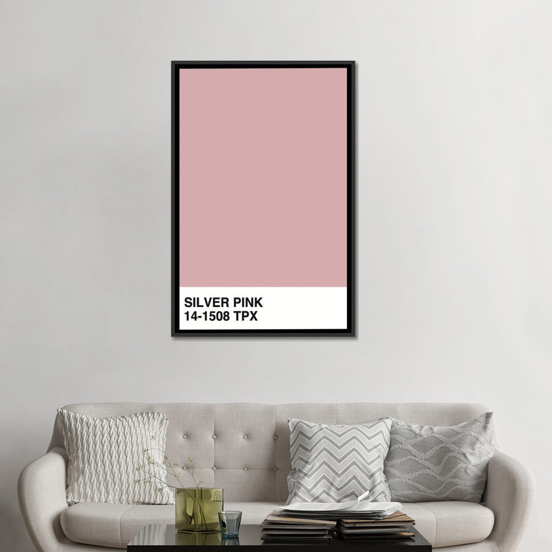 « argenté rose 14-1508 tpx », impression sur toile, H 26 po x l 18 po x P 1,5 po, Toile avec cadre noir, Pas de tapis