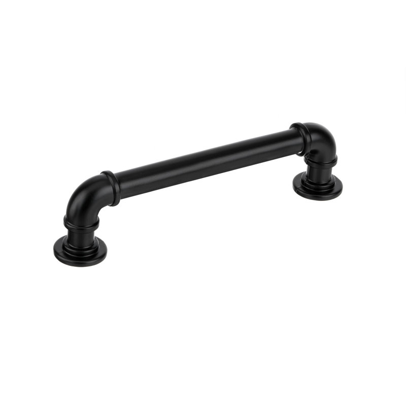Kingston Brass Industrialist Cabinet Pipe Pull for Kitchen, Matte Black