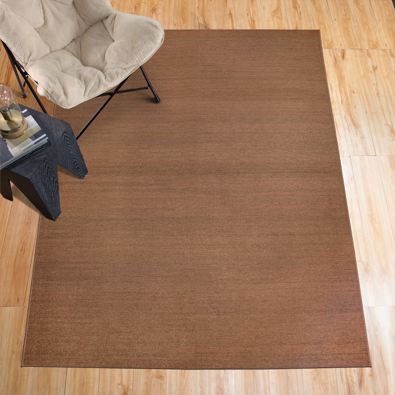 Tapis uni espresso uni tissé à plat, Rectangle 5 pi x 7 pi