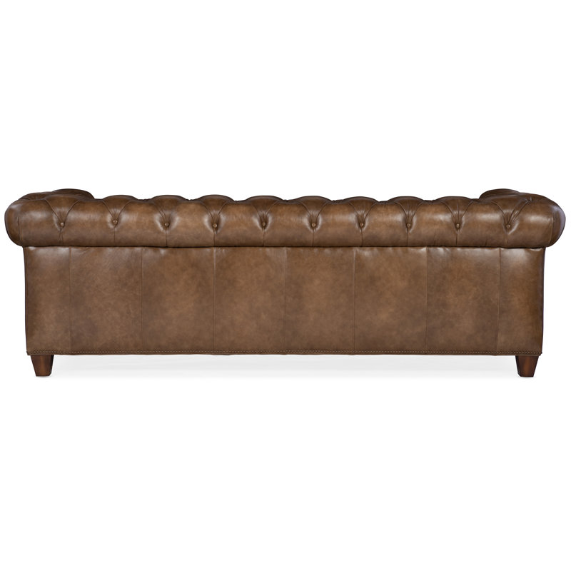 Chester Leather Sofa, Brown Genuine Leather