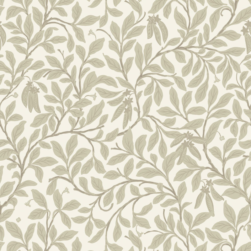 Leaf and Pod - Wallpaper, Linen, Faux Grasscloth