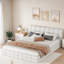 Lit plateforme tapissier avec tissu en velours-107968604