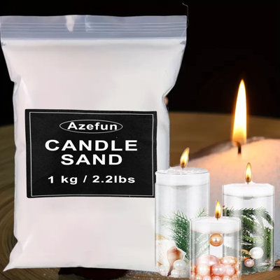 Sable de bougie 1000g avec 50 mèches, cire perlée, réutilisable, combustion continue, granules de cire, cire rechargeable pour mariage, Halloween, Noël, Action de grâce