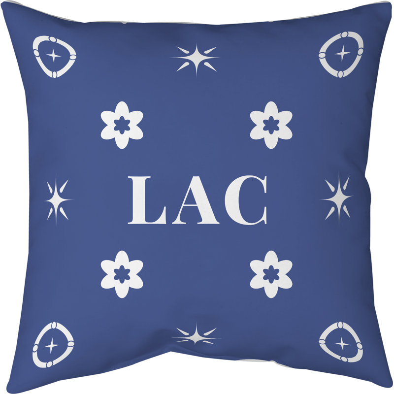 Coussin en coton Los Angeles, 20 pouces x 20 pouces, Los Angeles - blanc / bleu
