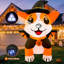 Corgi gonflable 5,4 pi avec ailes du diable